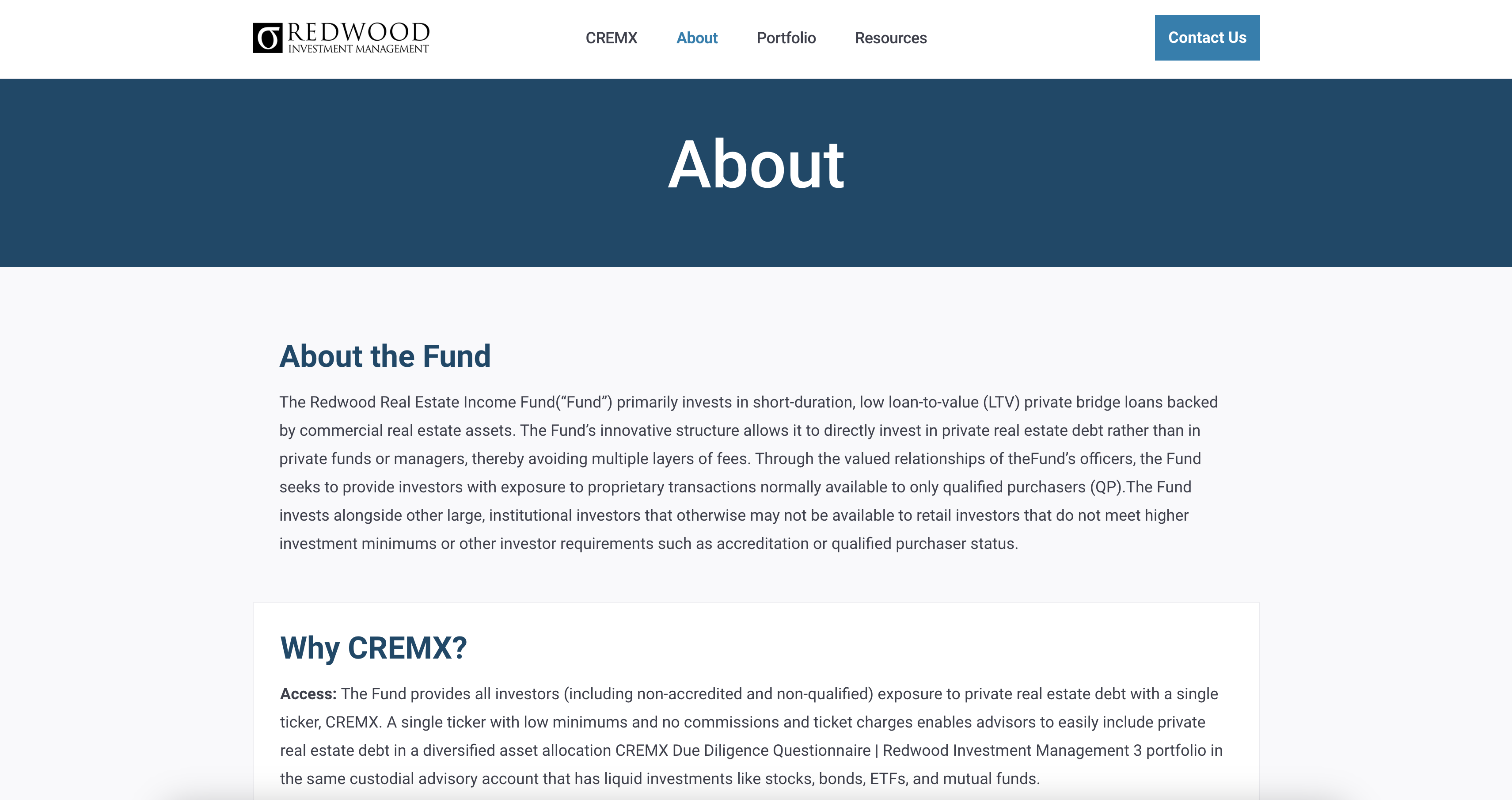 About CREMX Redwood Real Estate Fund